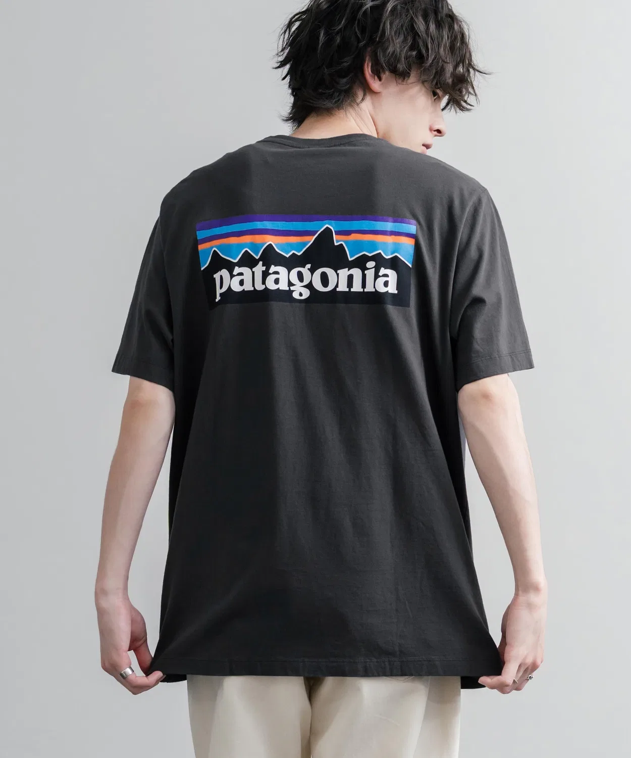 Мужская футболка с длинным рукавомс принтом P-6 Logo patagonia, Natural — фото 2