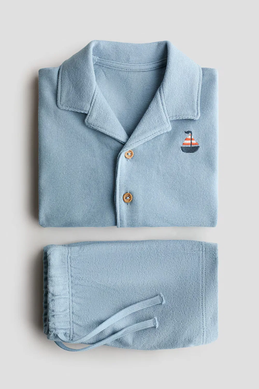 Комплект из двух предметов из хлопкового трикотажа H&M, Hellblau/Segelboot — фото 2