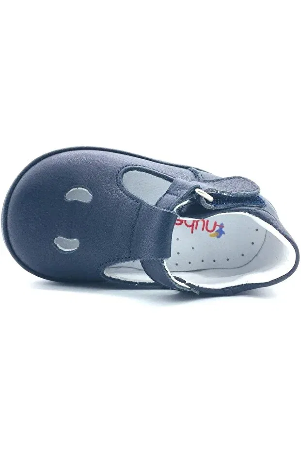 Детские туфли для мальчиков с коротким каблуком Fasülye model men's first step shoes navy blue Nubebe, Navy Blue — фото 4