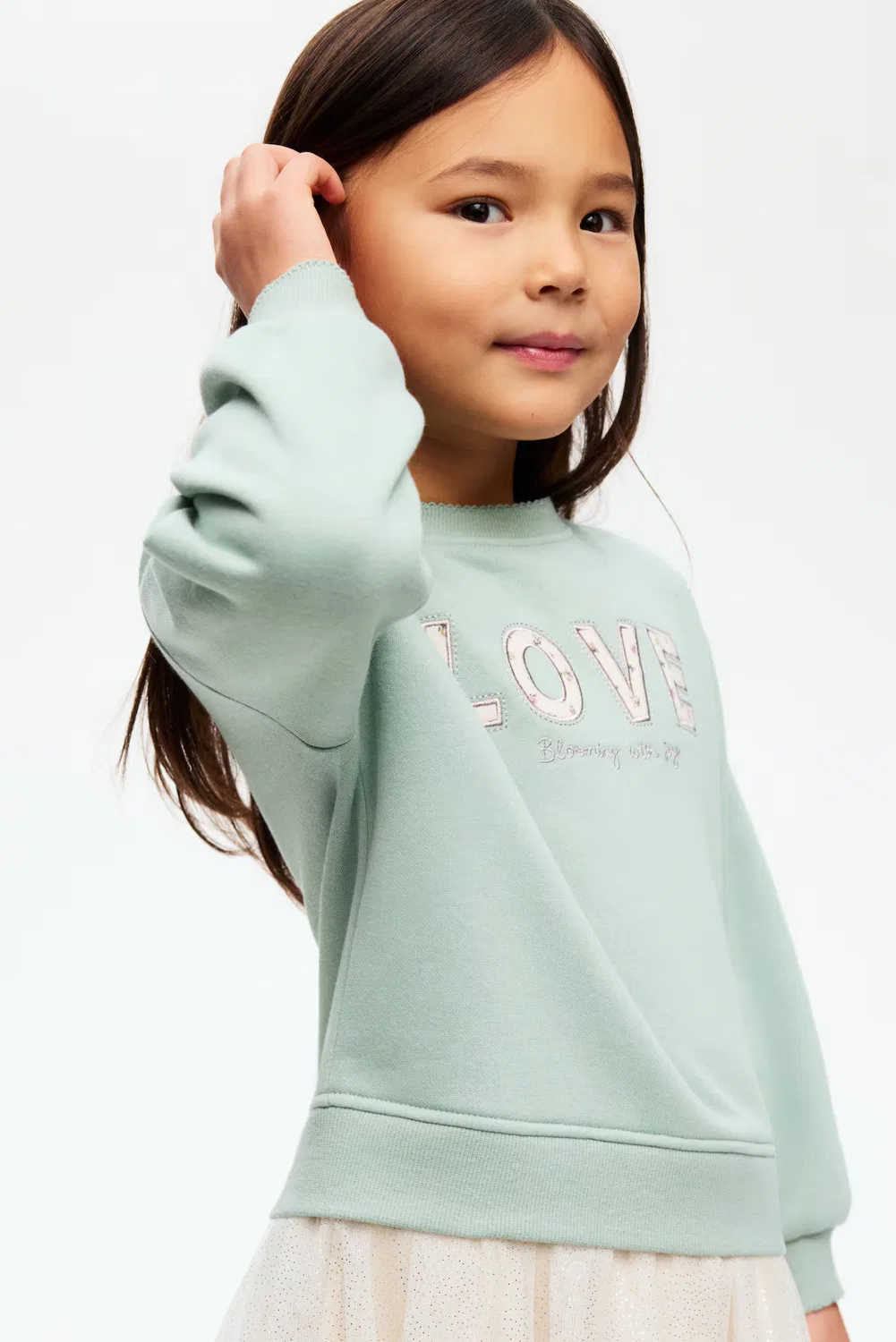 Платье-Толстовка с юбкой из тюля H&M, Hellgrün/Love — фото 3