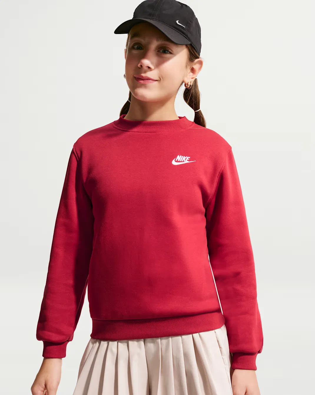 Толстовка для детей постарше Nike Sportswear Club Fleece, Tough Red/White — фото 2