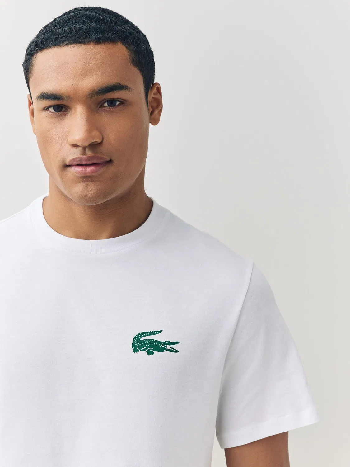 Футболка с принтом крокодила Lacoste, белая — фото 4