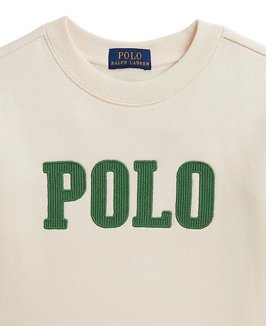 Свитшот из футера с логотипом Polo Ralph Lauren, Estate Cream — фото 3