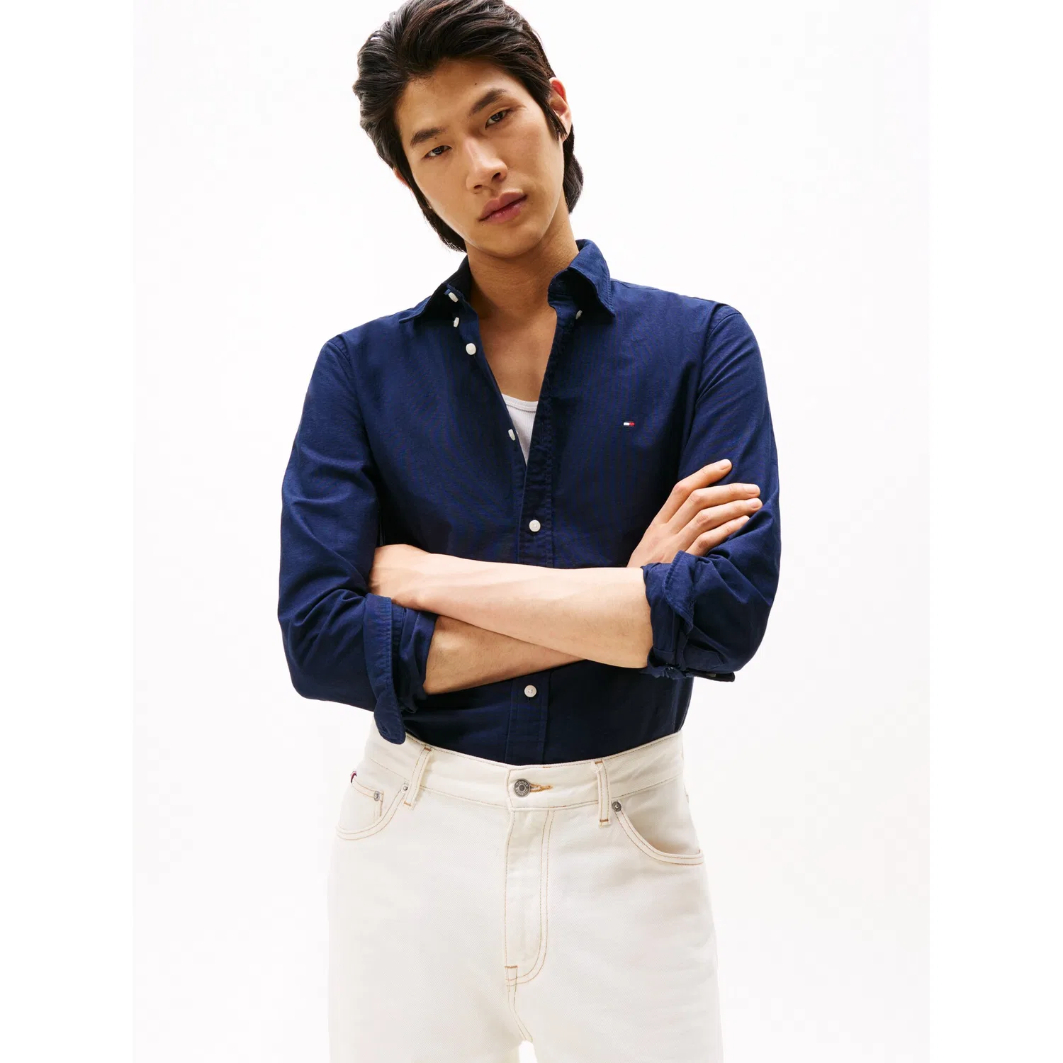 Мужская рубашка с длинным рукавом Regular Fit Tommy Hilfiger, Navy/Blue — фото 2