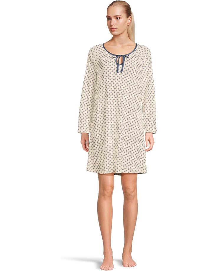 

Женская ночная сорочка Karen Neuburger Blue Era Tie Neck Long Sleeve, Stamp Geo