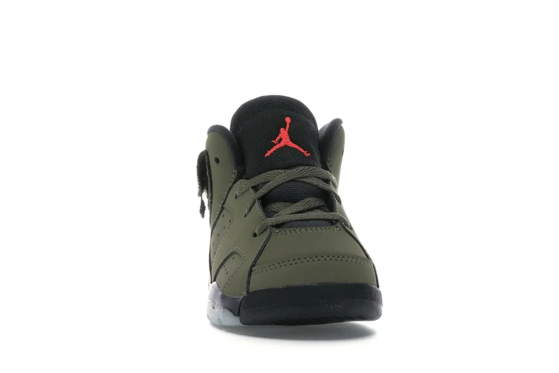 Детские кроссовки Lifestyle с принтом Jordan 6 Retro Travis Scott Jordan, Medium Olive/Black-Sail-University Red — фото 2