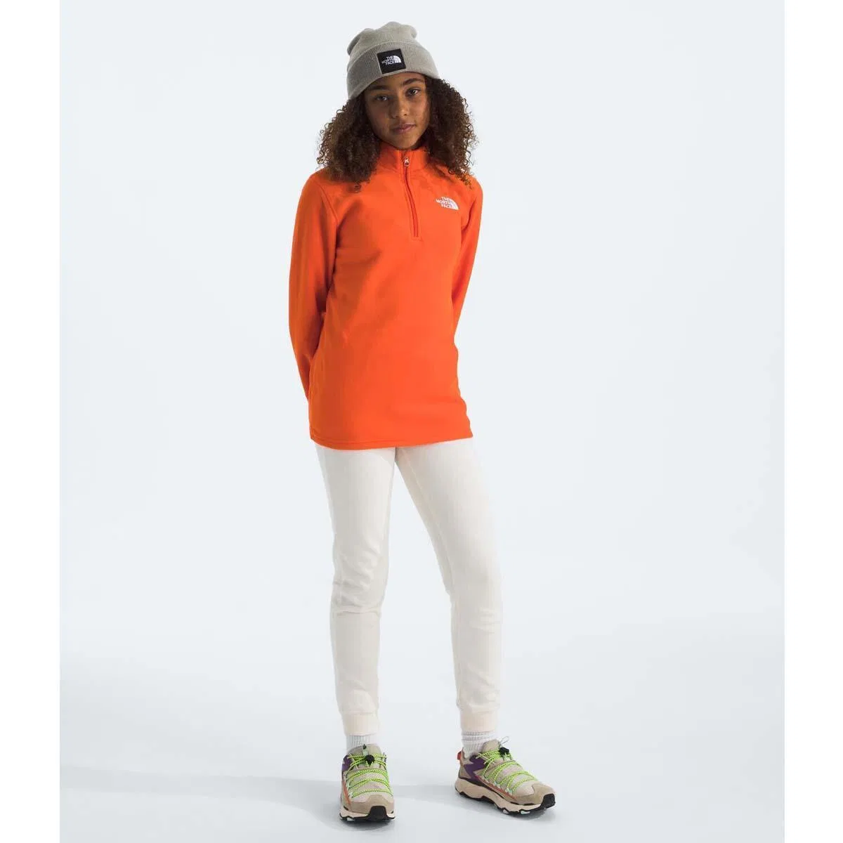 Свитшот с воротником-стойкой и четверть-молнией The North Face Teen Glacier, TNF Orange — фото 3
