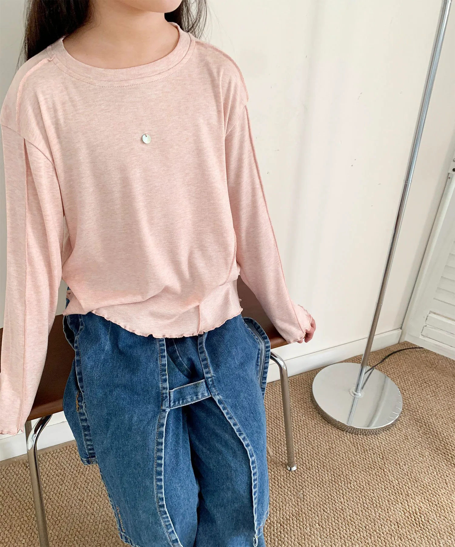 Детский асимметричный топ с вырезом [aimoha-KIDS-] Aimoha Kids, pink — фото 2
