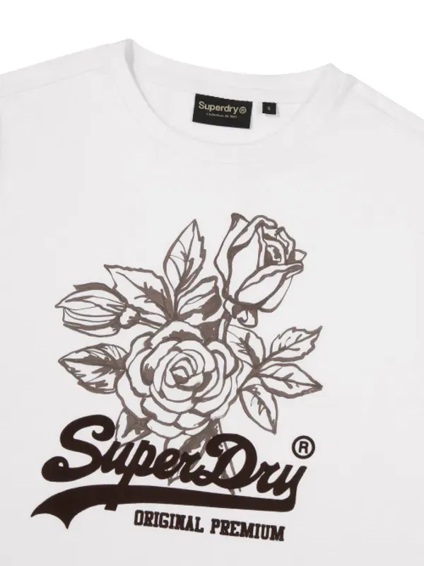 Футболка с винтажным цветочным принтом, Superdry, белый — фото 4