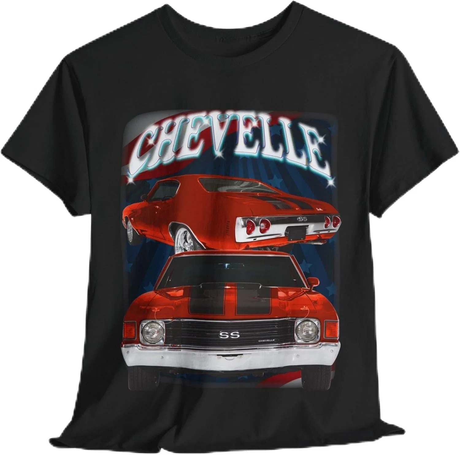 Футболка с принтом Red 1972 Chevelle, Black