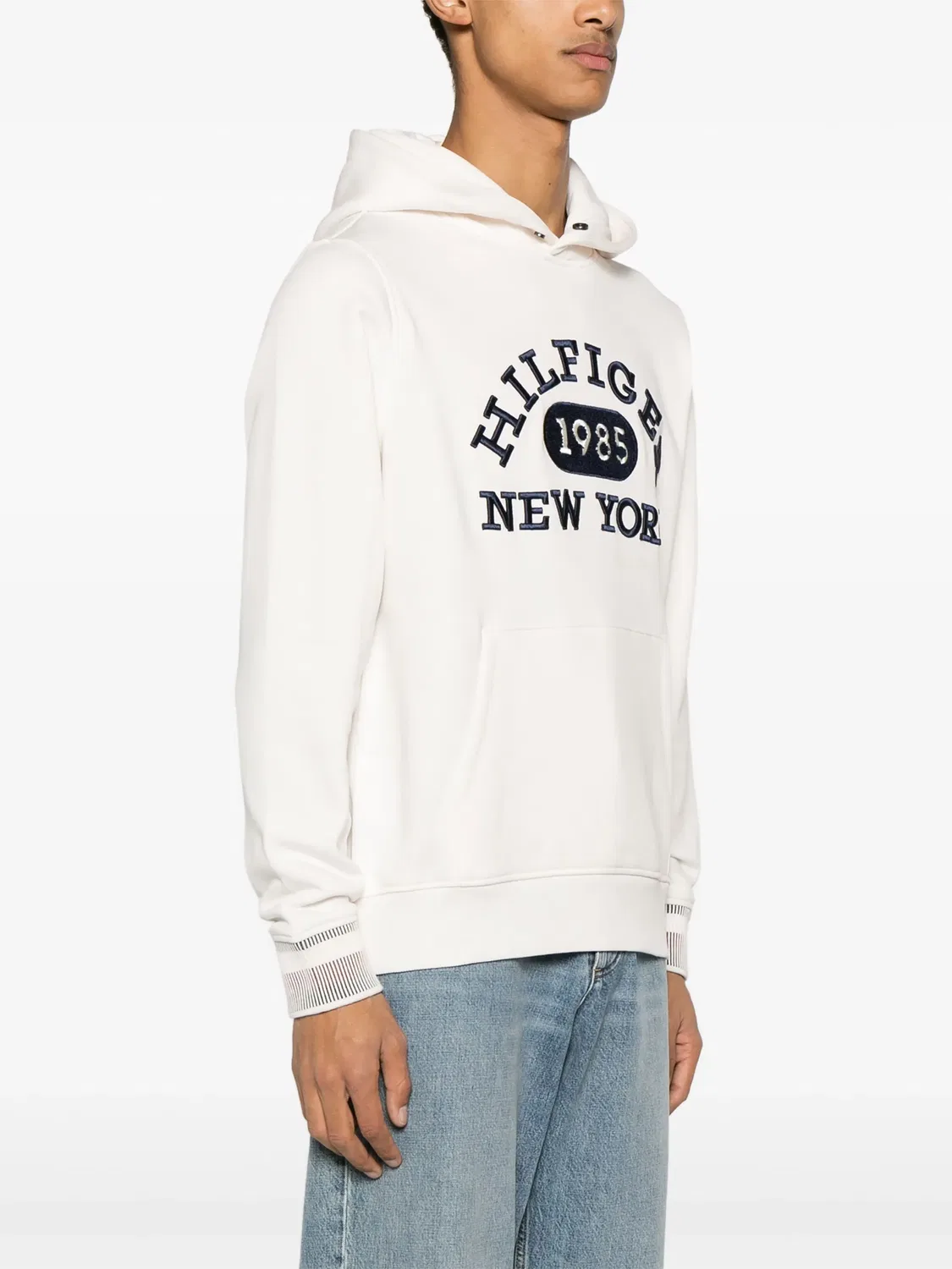 Худи с вышитым логотипом из хлопка Tommy Hilfiger, белый — фото 4