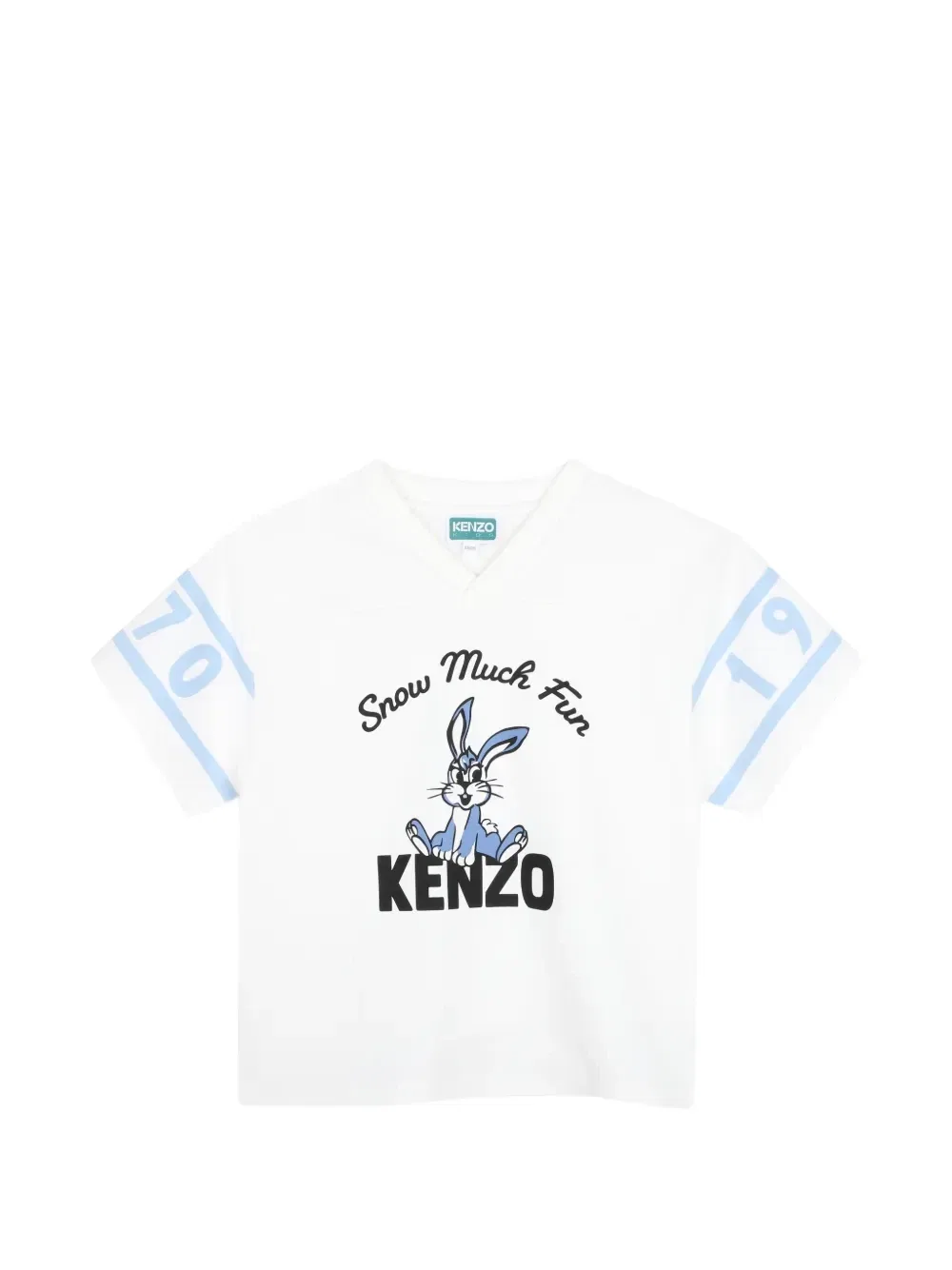Футболка с V-образным вырезом и графичным принтом Kenzo Kids, белый