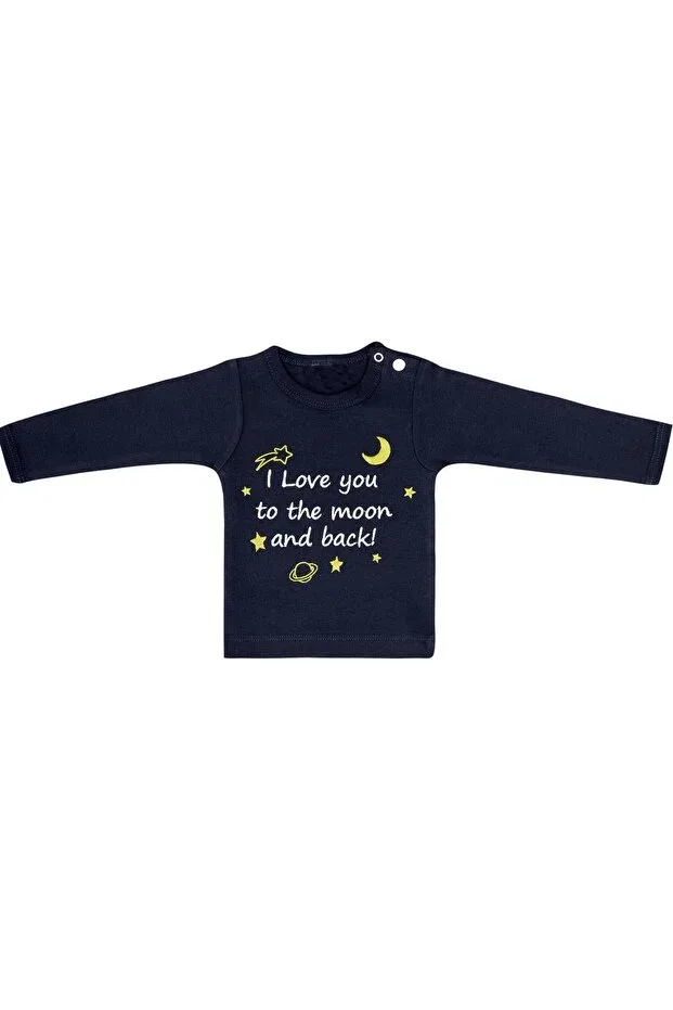 Детское для мальчиков футболка с длинным рукавом с принтом Uygun Bebe, Navy Blue