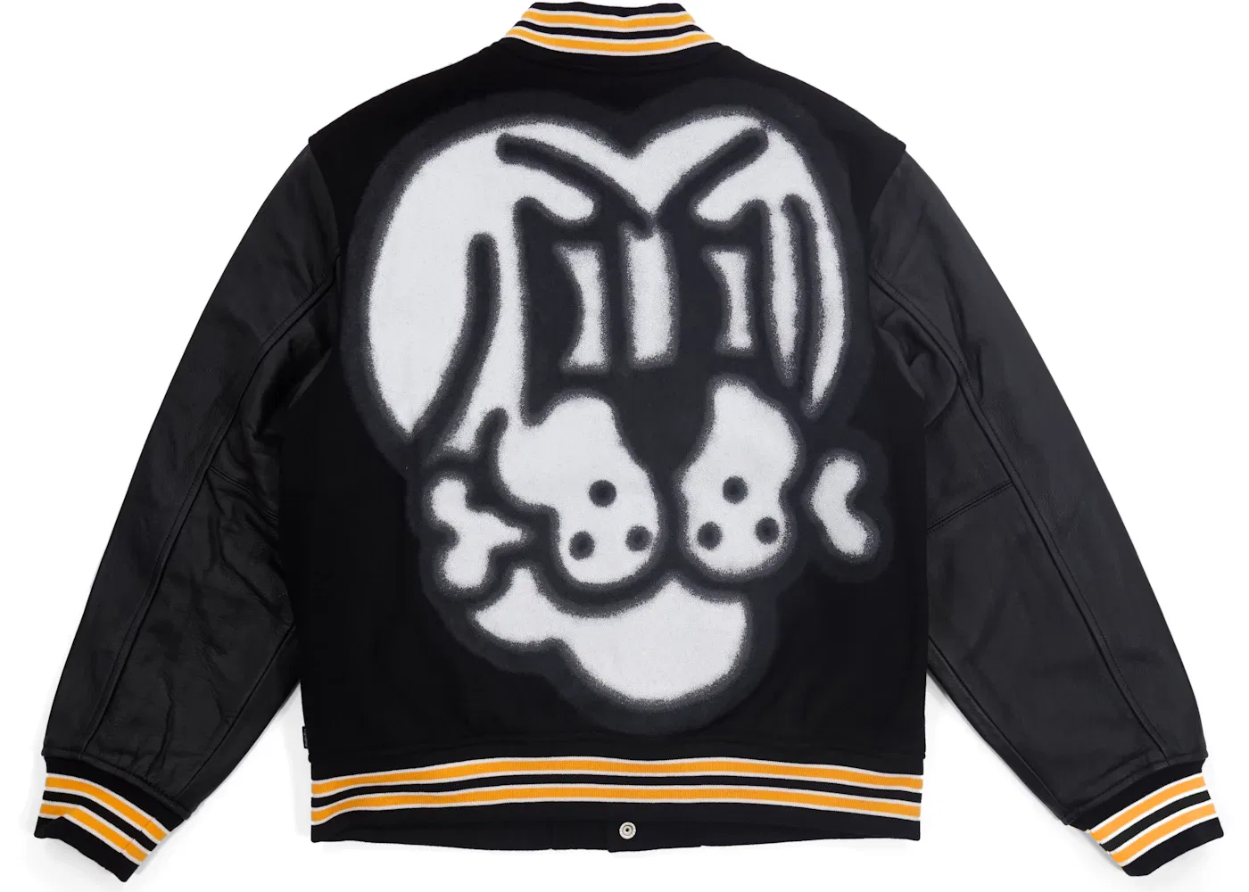 Мужская куртка-бомбер Supreme Bone Varsity Jacket, Black — фото 3