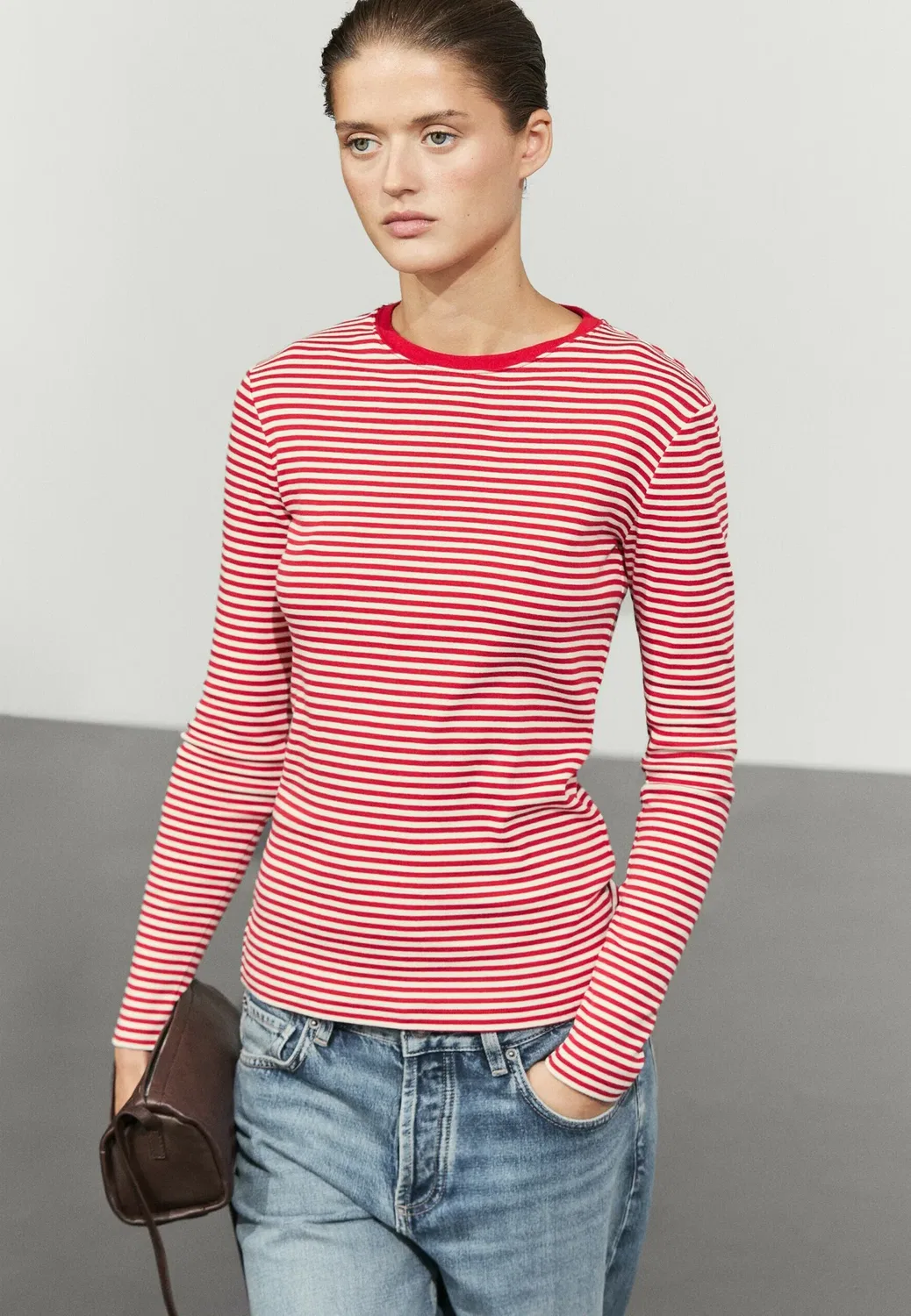 Топ с длинными рукавами Massimo Dutti, Red