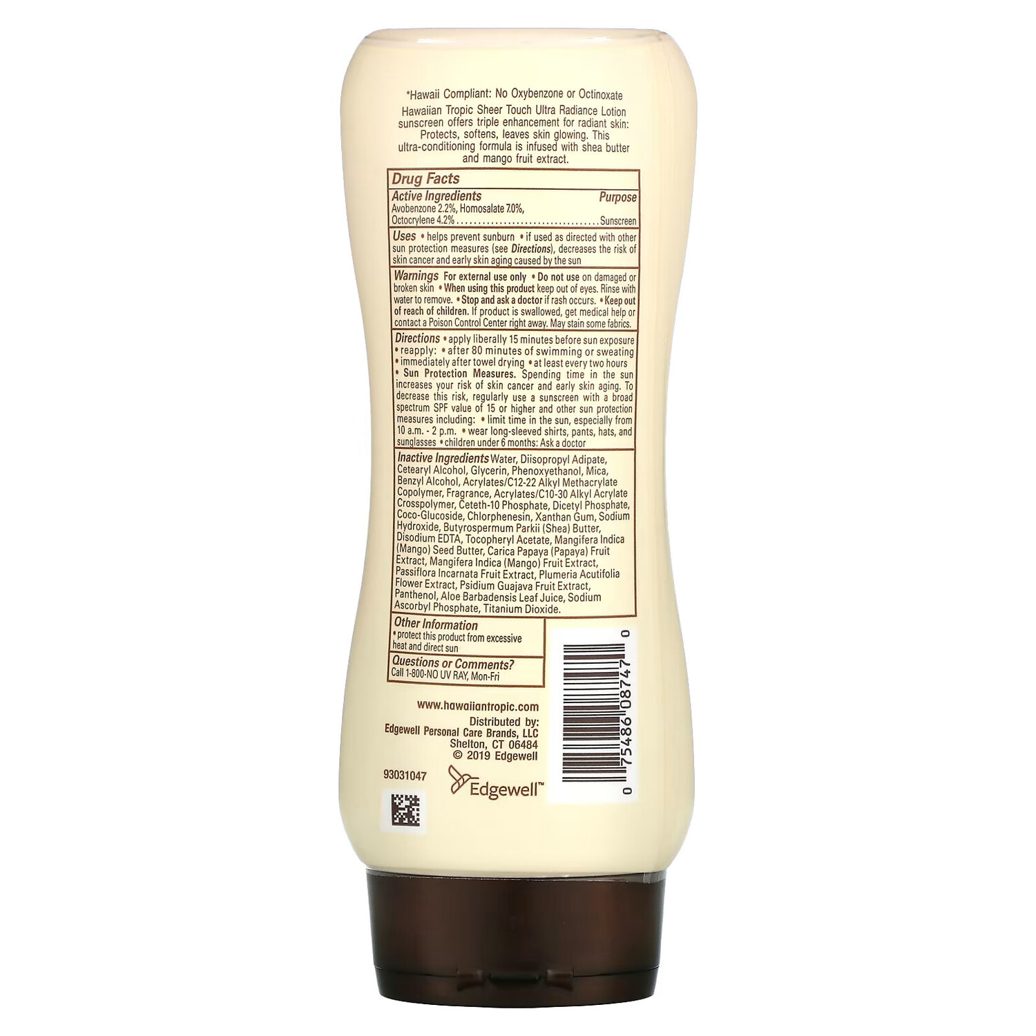 Hawaiian Tropic, Sheer Touch, Ultra Radiance, солнцезащитный лосьон с SPF 30, 236 мл — фото 3