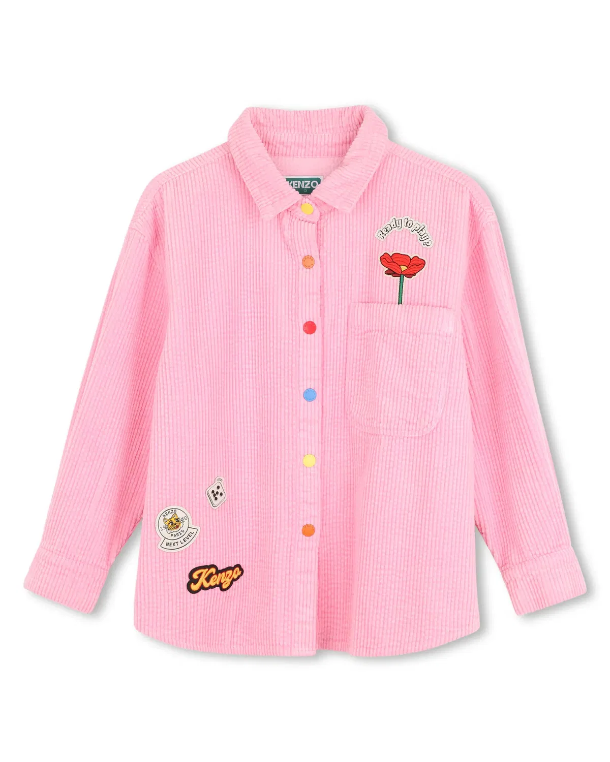Детская рубашка с длинным рукавом с принтом Kenzo Kids, Rosa