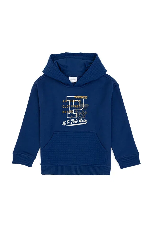 Детские свитшот для мальчиков с капюшоном U.S. Polo Assn., Indigo