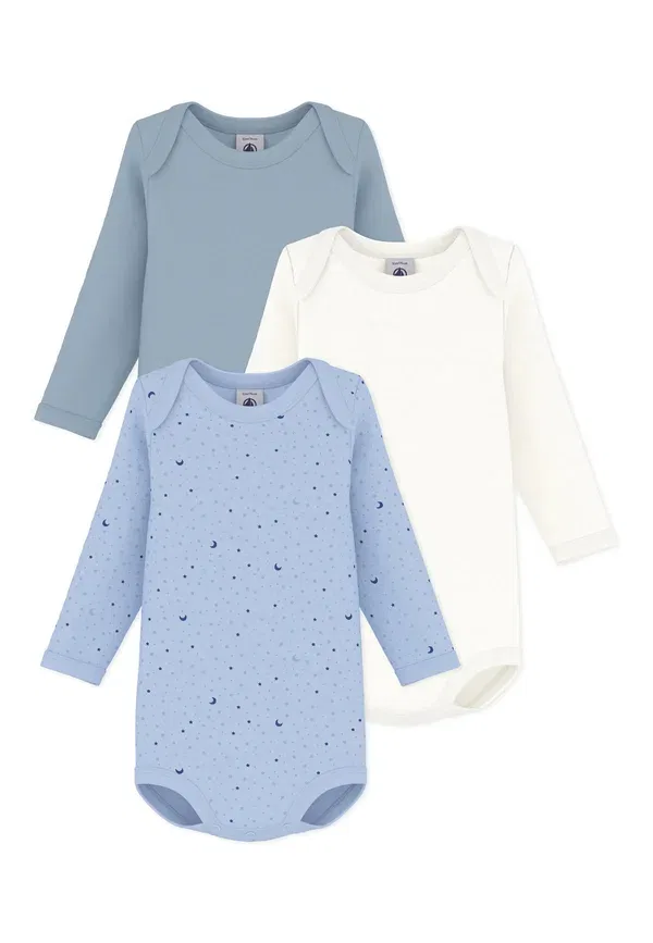 Комплект боди из 3 штук с принтом Petit Bateau, белый/синий