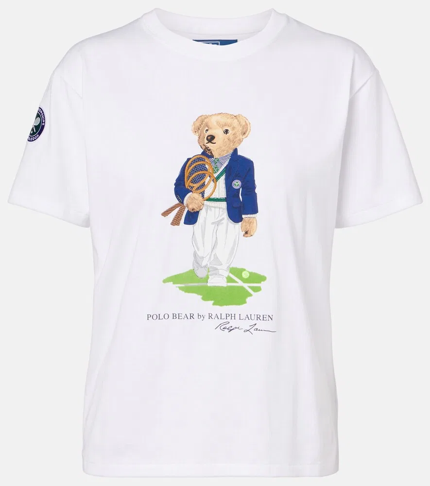 Хлопковая трикотажная футболка Polo Bear Polo Ralph Lauren, белый