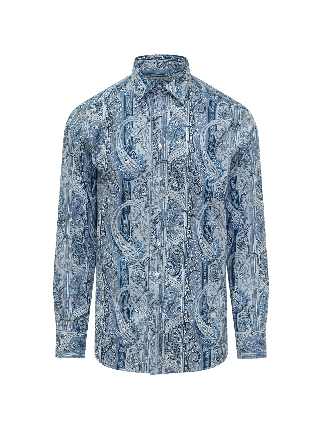 Рубашка с рисунком Пейсли в спортивном крое ETRO, голубой