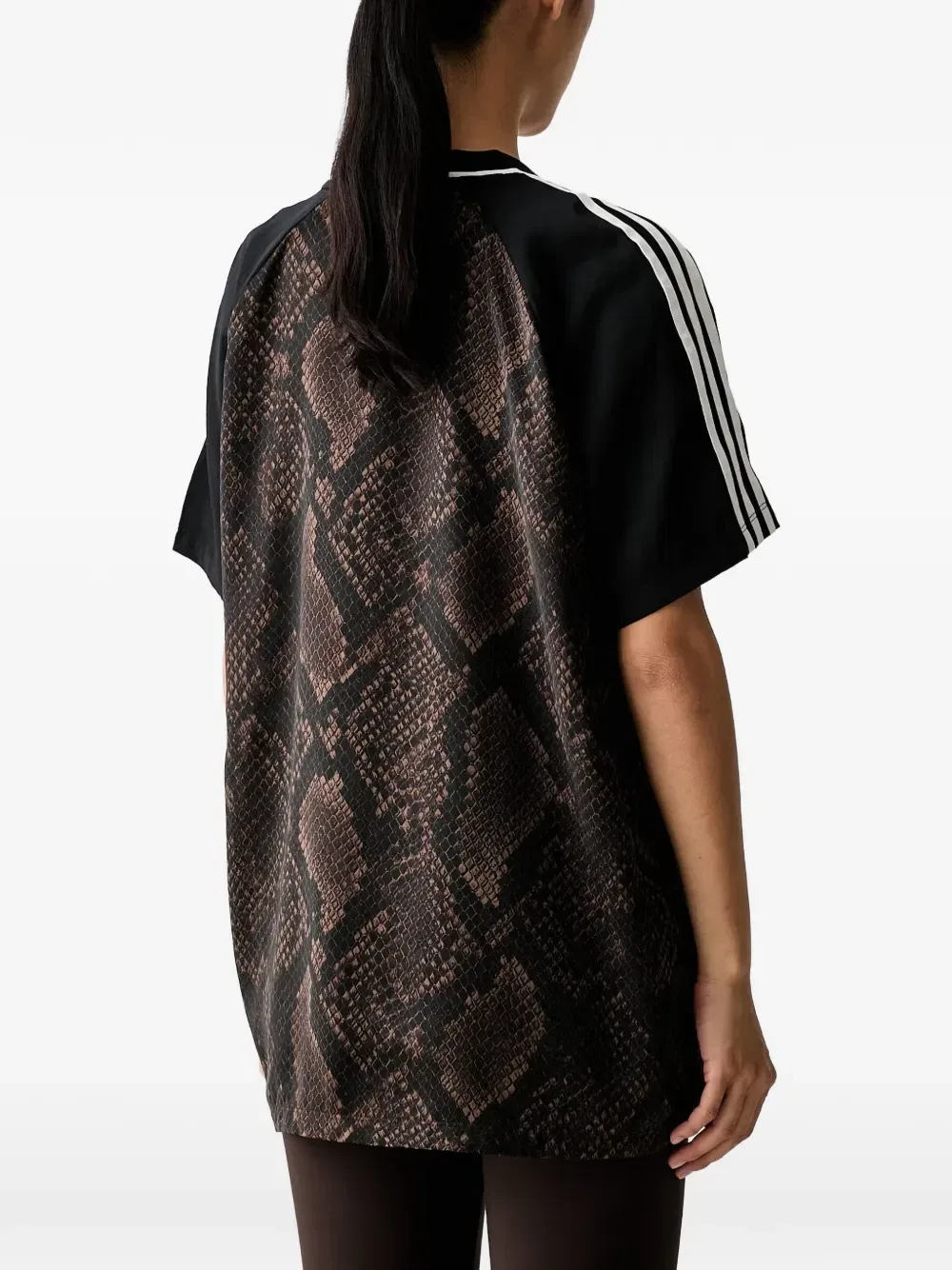 Футболка с логотипом и змеиным принтом Adidas, коричневый — фото 3