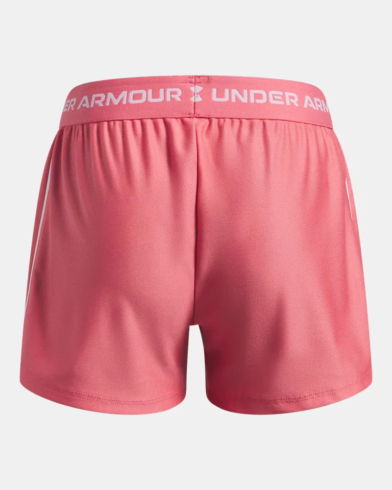 Детские шорты быстросохнущие из переработанного полиэстера UA Tech Play Up UnderArmour, Bittersweet Pink/White — фото 2