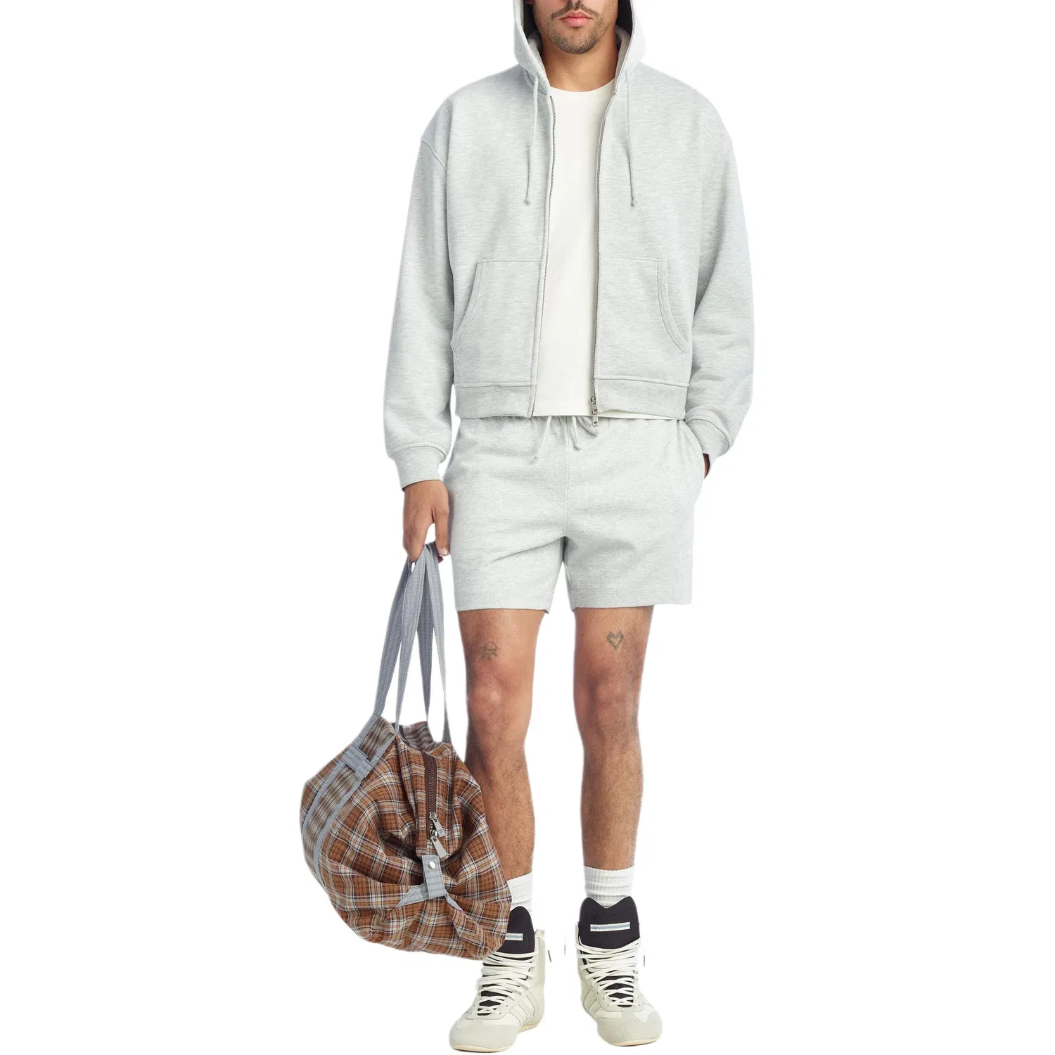 Мужская толстовка с капюшоном и принтом Zebra Print Gray ZARA, Zebra Print Gray — фото 4