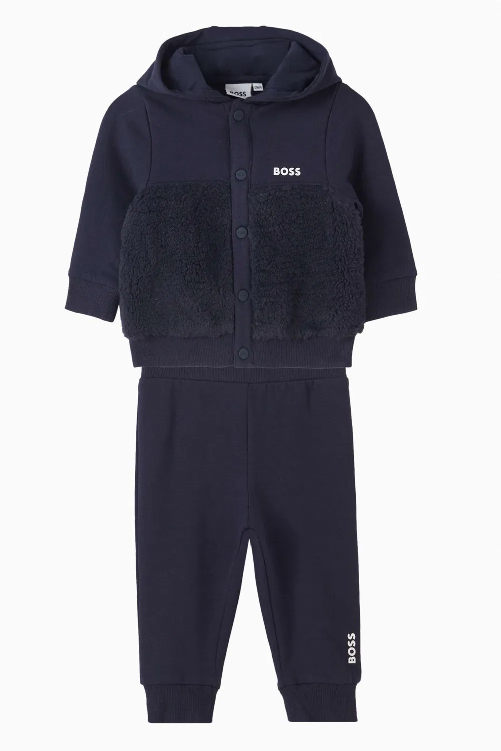 Комплект худи и штанов из флиса с логотипом BOSS Kidswear