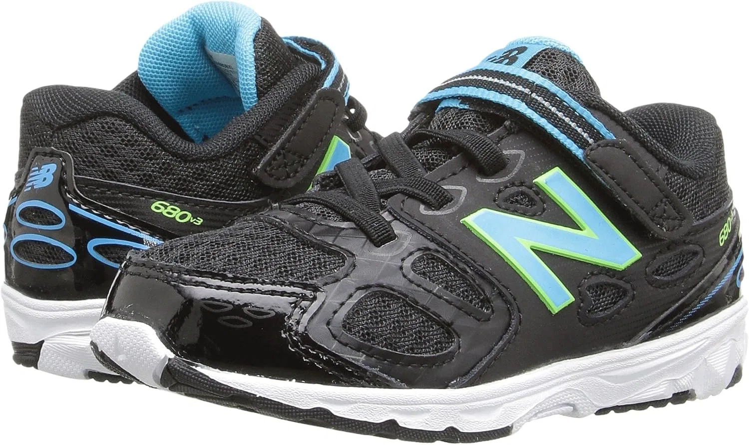 Детские кроссовки для девочек KA680 New Balance, Black/Blue/Green — фото 2