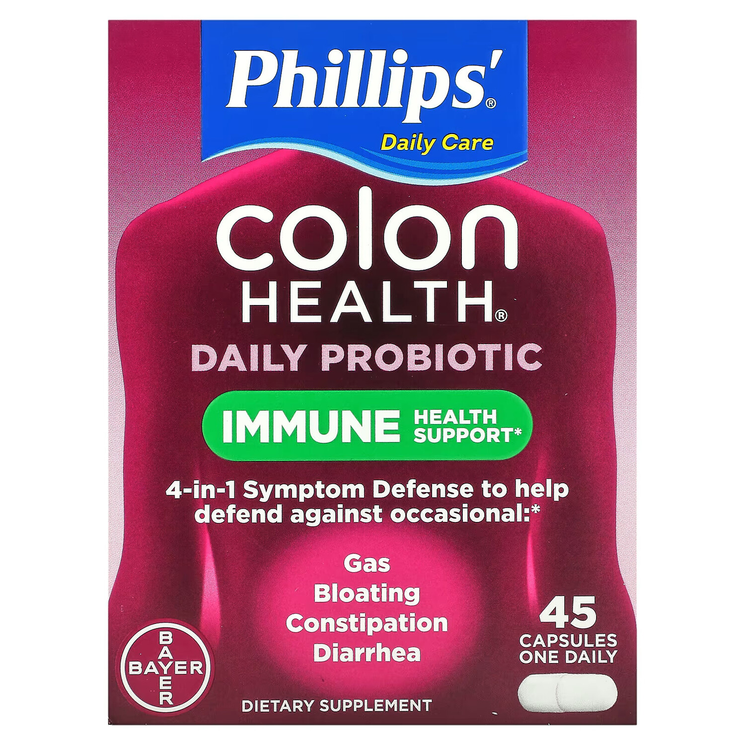 

Phillip's, Ежедневный пробиотик для здоровья кишечника, 45 капсул