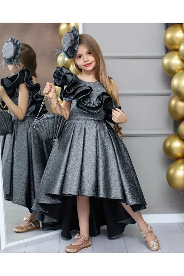 Детское платье для девочек с длинным рукавом Calisa, Gray