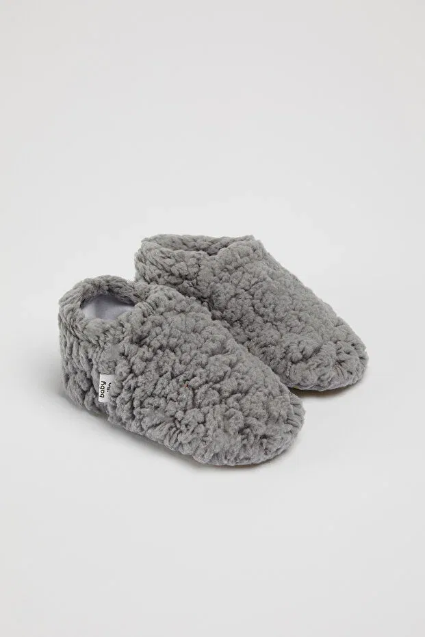 Детские пинетки-тапочки с начесом Babyzilla, Gray