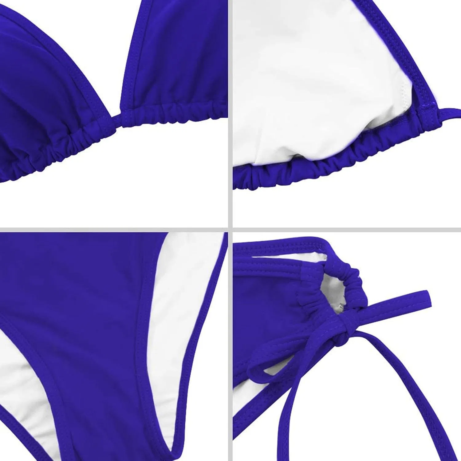 Женский бандо-бандаж бикини-сет Push Up Brazilian, Blue — фото 3