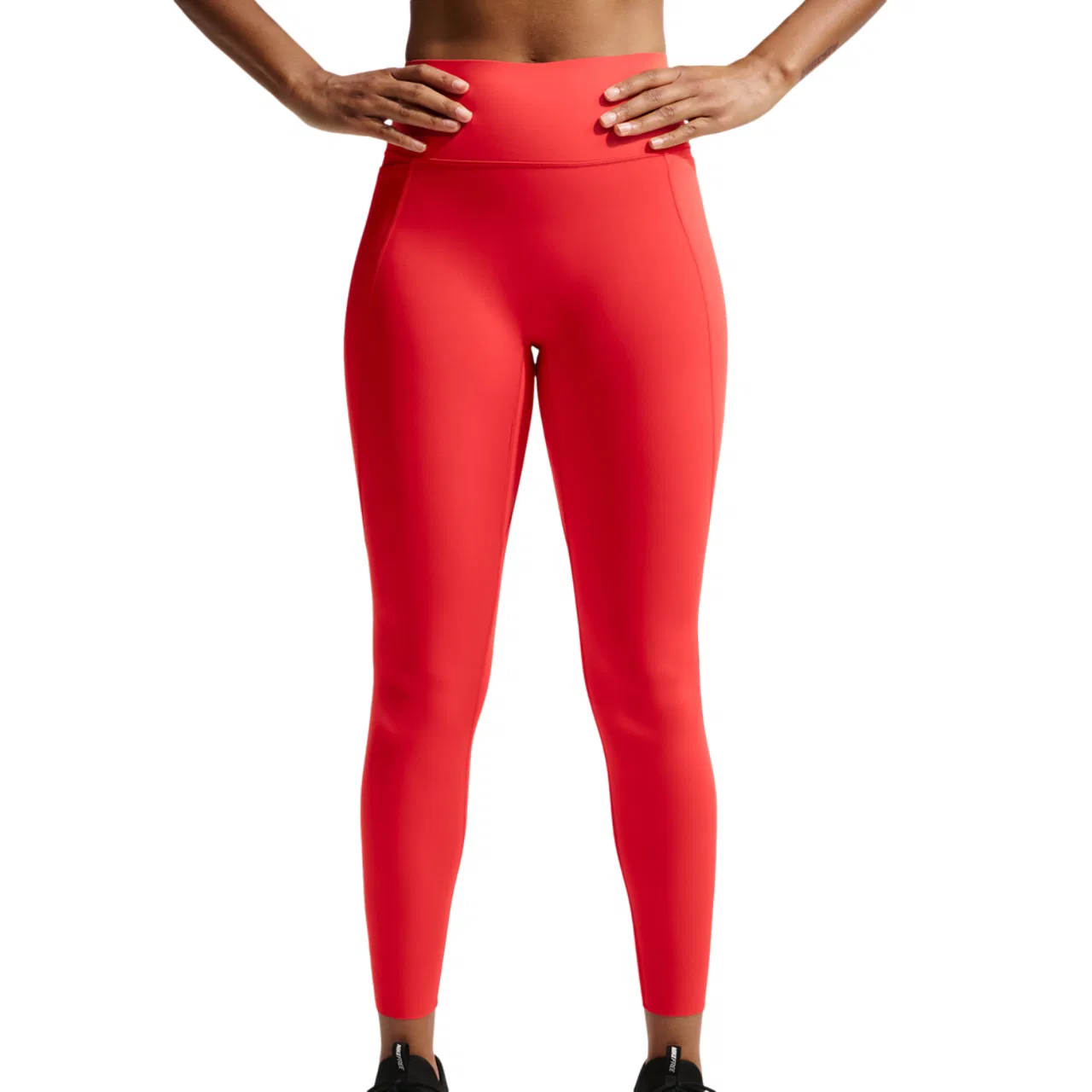 Женские леггинсы с высоким поясом, 7/8, с карманами, Nike Dri-FIT Universal HR 7/8 Pocket Tight, Nike, Lt Crimson/University Red/University Red