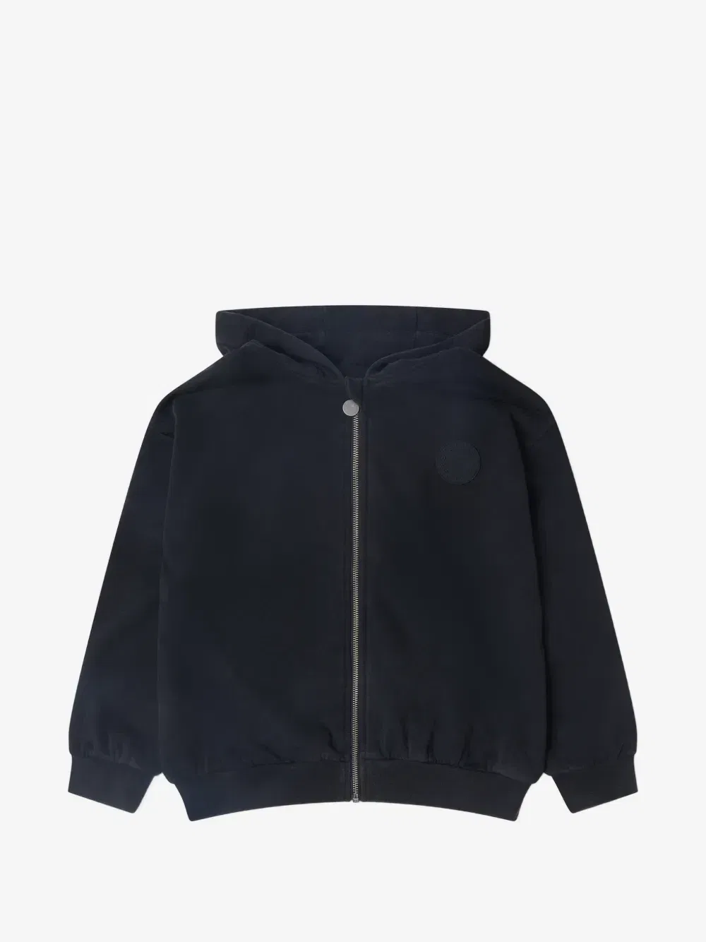 Худи на молнии с аппликацией-логотипом Stella McCartney Kids, черный