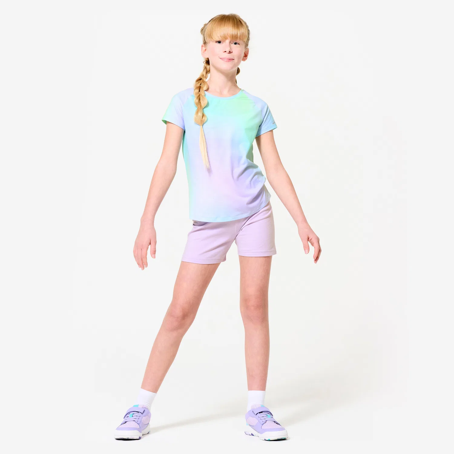 Детские хлопковые шорты для девочек Shorts Madchen Baumwolle kurz Domyos, Fliederfarben — фото 2