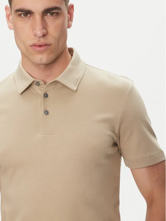 Поло slim fit Palosh Boss, бежевый — фото 4