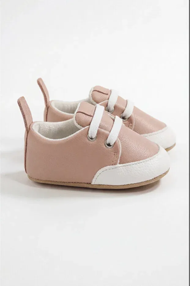 Детские пинетки из натуральной кожи с ортопедической стелькой Classic slip-on Pufien, Pink — фото 3