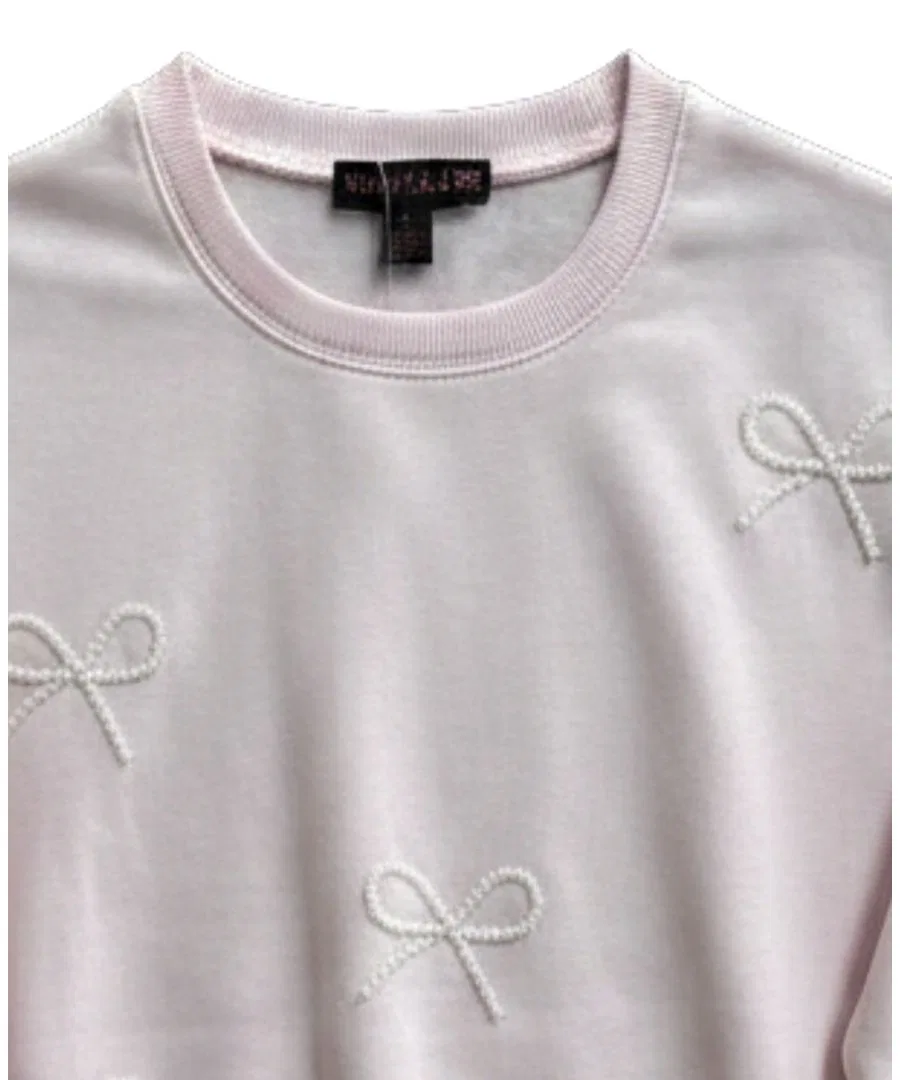 Свитшот с жемчужным бантом With Jules, Light Pastel Pink — фото 3