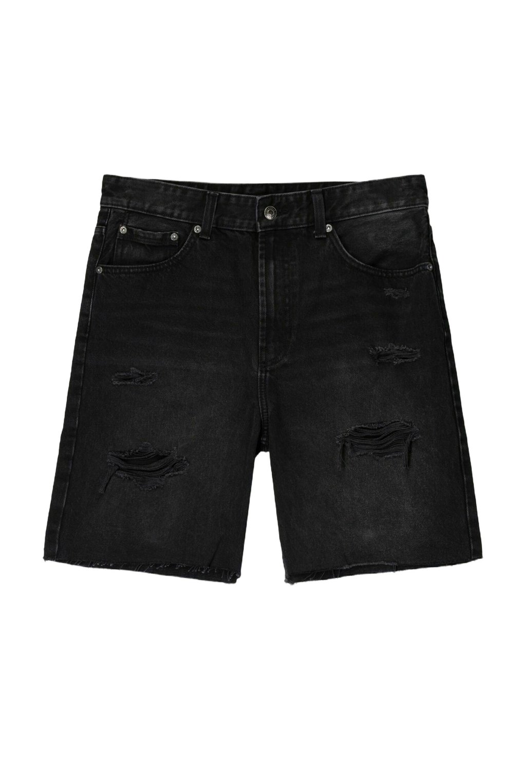 

Джинсовые шорты RIPPED - BERMUDA Bershka, черный