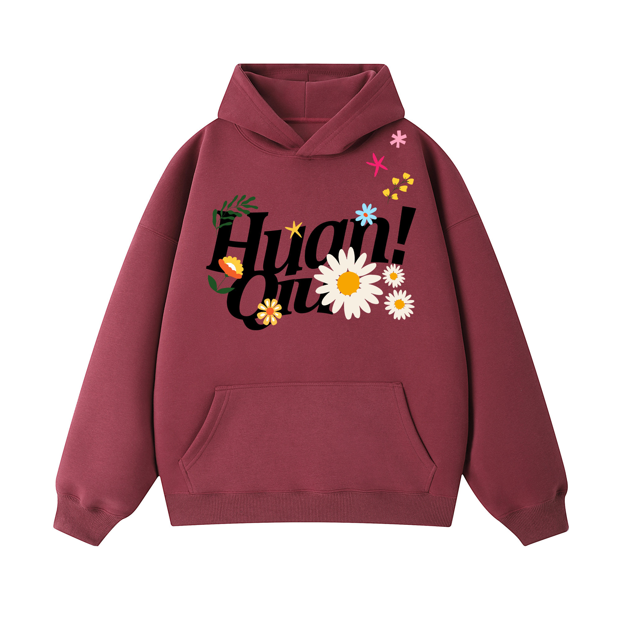 

Толстовка Unisex Hooded Moderate Heavyweight HUANQIU, burgundy