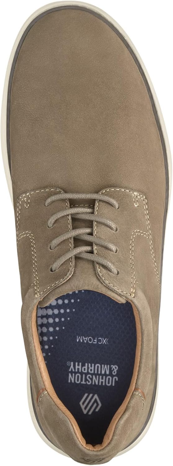 Мужские туфли Johnston Murphy McGuffey 2 с простой ноской на шнурках Johnston & Murphy, Taupe Tumbled Nubuck — фото 2