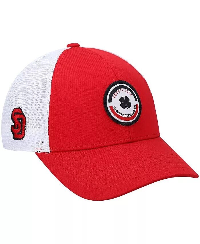 

Мужская красно-белая кепка South Dakota Coyotes Motto Trucker Snapback Black Clover, красный