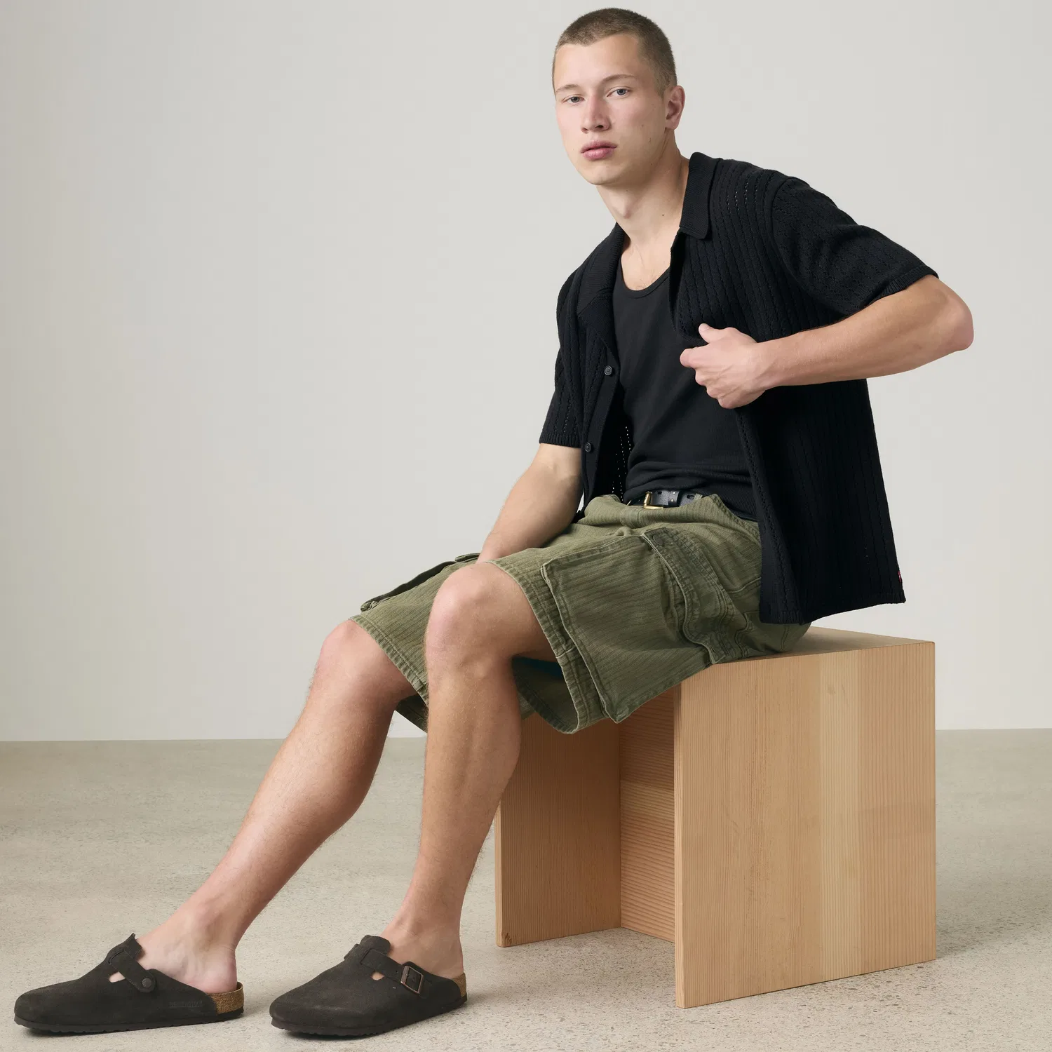 Вязаная рубашка Costa Knit Camp Levi's, Black — фото 2