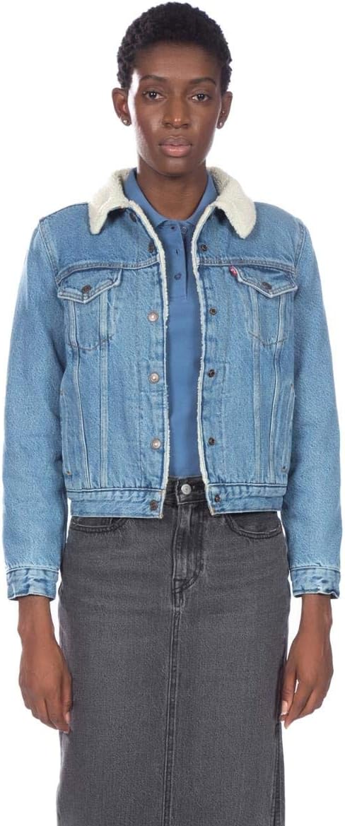 

Levi's Женская оригинальная куртка-тракер из шерпы, Divided Blue