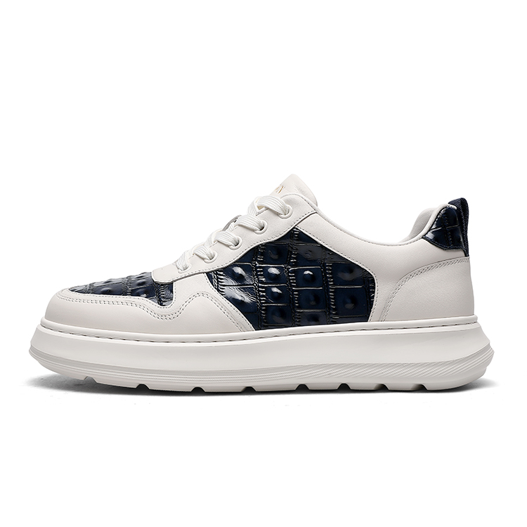 

CROWN Низкие повседневные мужские туфли бело-синие, цвет White/Blue