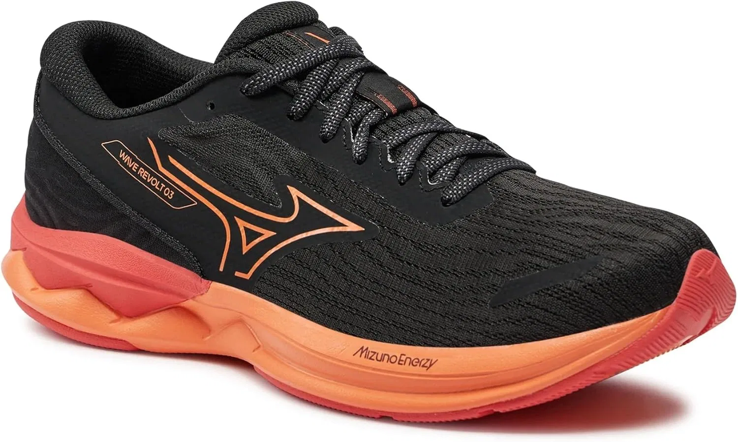 Кроссовки для бега Mizuno Wave Revolt 3 унисекс, Black Nasturtium Cayenne — фото 2