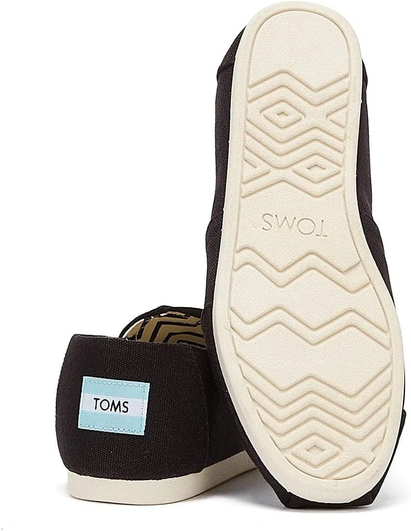 Мужские плоские тапочки TOMS Alpargata из переработанного хлопка, черно-белые — фото 4