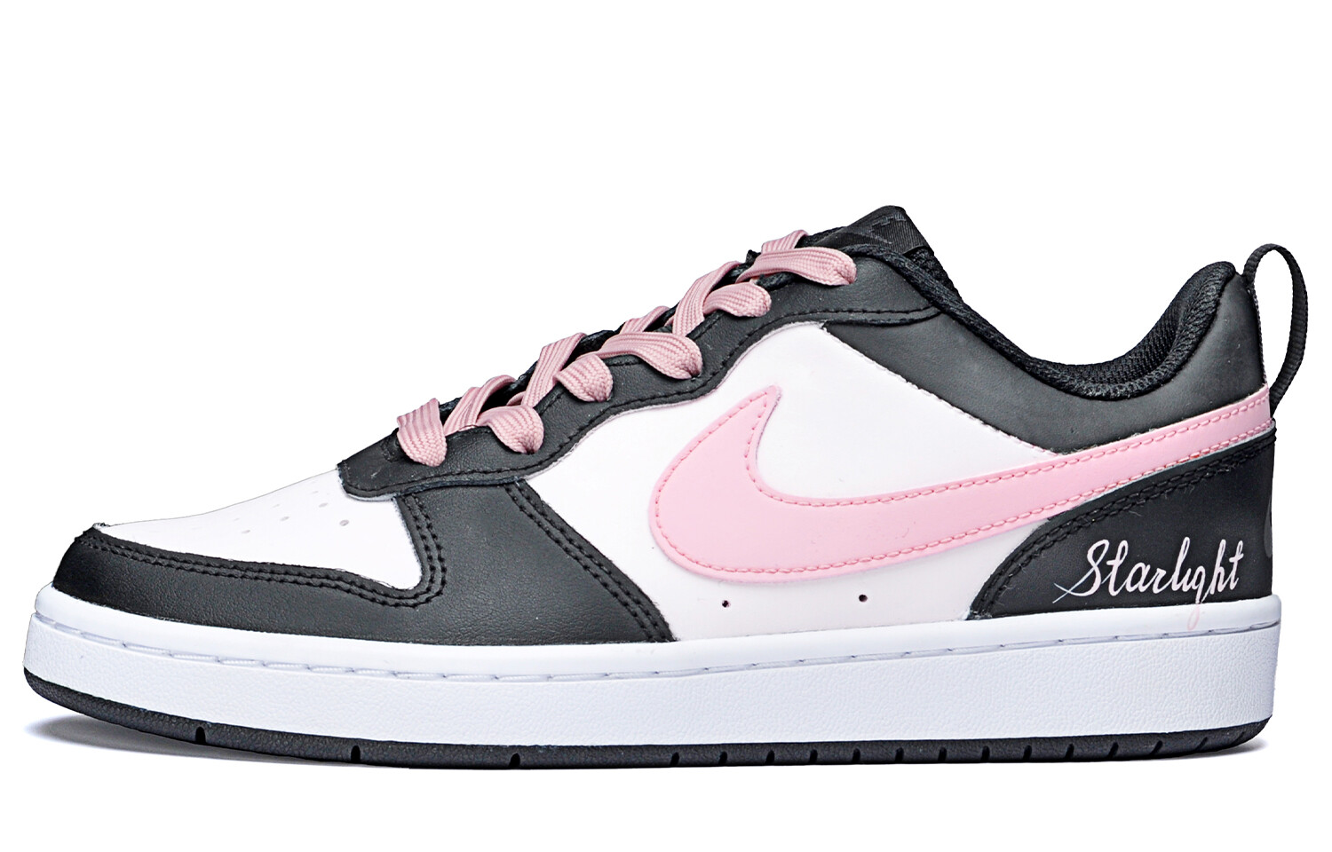 

Кроссовки Nike Court Borough Skateboard Shoes Women's Low-Top Black Pink, Черный, Кроссовки Nike Court Borough Skateboard Shoes Women's Low-Top Black Pink